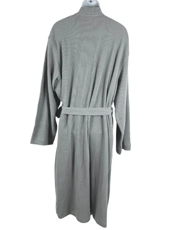 L.L. Bean Comfort Waffle Robe Mens 3XL Gray Loungewear Cotton Blend NWT CJ-2351 - Picture 5 of 10